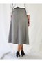 Belt-Detail Midi-Length Loose Checked Seasonal Woven Skirt - 6