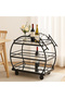 FFD 3-Tier Round Arched Bar Cart – Glass Shelves, Welded Metal Frame, 1.3cm Black 80x40x90cm - 7