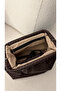 Brown Clutch Hand and Shoulder Bag with Knitted Detail - 3