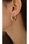 Curved Triangle Design Zircon Stone Hoop Earrings