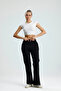 Slit Detailed Leg Premium Puff Scuba Elastic Waist Pocketed Trousers - 4