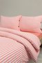 Bohemian Striped Double Duvet Cover Set – Wooden Buttons, Elastic Fitted Sheet, Cotton - 3