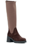 Genuine Suede Leather/Textile Rubber Sole Zippered Women's Boots - C24403-1 - 2