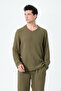 100% Cotton Long Sleeve Muslin Basic Khaki T-Shirt up to 12XL