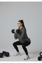 Women's Black High Waist Shaping / Sculpting Shiny Leggings - Oversized Sweatshirt Set - 3