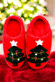 New Year Slippers. House Slippers. Red Slippers - 7