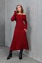 Maxi Boy Carmen Collar a Line Knitwear Dress Aw25El0020 - 3