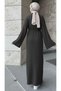 Women's Hijab Knitwear Dress Wide Sleeves Belted Comfortable Fit - 2