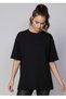 Women's Black High Waist Shaping / Sculpting Shiny Leggings - Oversized T-Shirt Set