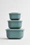 Set of 3 Microwave and Freezer Compatible Square Storage Containers - 600ml, 1100ml, 1800ml - Bpa Free - 2