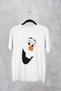 Snowman Printed Circular Neck Cotton Ov Oversized Alip Short Sleeve Unisex T-Shirt