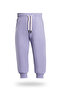 Girl's Jogger Sweatpants with Pockets, Ribbed Knit Pack, Lilac - 3