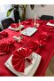 Colber Stripe Detailed Worry-Free Tablecloth Dinner Set for 12 People 26 Pieces - Table 160X220 - 6