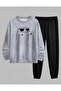 Children's Sweatshirt - Tracksuit Set Crew Neck Everything Is Good Printed 3 Thread Raised