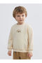 Beige Crew Neck Baby Boy Sweatshirt and Sweatpants - 2