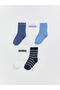 Rmz Gi̇yi̇m Farkiyla Striped Baby Boy Socks 5-Pack