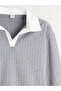 Lcw kidspolo collar striped girl's sweatshirt - 3