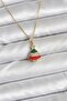 316L Steel Chain Gold Rhine Pine Tree Model Zircon Stone Christmas Themed Women's Necklace -
