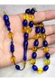 Sari Dark Blue Expertly Crafted Fire Amber Fan Rosary / with Beyzi Cutting System - 3
