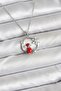 316L Steel Chain Silver Zircon Stone Christmas Theme Women's Necklace -