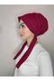 Burgundy Four-Season Wearable Plain Cotton Shawl Scarf - 5