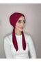 Burgundy Four-Season Wearable Plain Cotton Shawl Scarf - 2
