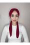 Burgundy Four-Season Wearable Plain Cotton Shawl Scarf - 3