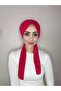 Red Four-Season Wearable Plain Cotton Shawl Scarf - 4