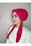 Red Four-Season Wearable Plain Cotton Shawl Scarf
