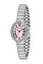 Oval Case Roman Numeral Women Wristwatch Silver Pink Color Pl-1568B3X - 3