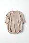 Men's Beige Oversized Crew Neck Basic Cotton T-Shirt