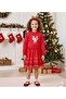 Christmas Themed Deer Patterned Red Tutu Dress with Crown Gift for Fleece-Lined Year Old Girl - 8