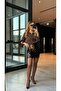 Brown Paillettes Mini Skirt