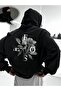 Unisex Ninja Masked 3 Thread O Oversized K Hooded Sweatshirt - Winter Fleece