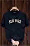 Cotton Relaxed Fit Black and White New York Cherry T-Shirt