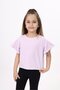 Girl's Printed Crew Neck Flared Sleeve T-Shirt - 4