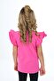 Girl's Printed Crew Neck Ruffle Sleeve T-Shirt - 6