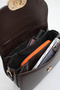 Women's Brown 3-Compartment Lined Crossbody Bag with Magnetic Closure and Shoulder Strap - 5