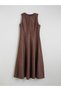 Peak New Season Crew Neck Suede Look A-Line Dress - 5