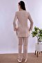 Adjustable Waist Elastic Long Robe Maternity Pajama Set Effortt - Brown - 8