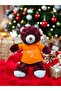 35 cm Burgundy Bear with T-Shirt Cute Plush Teddy Bear with T-Shirt