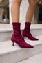 Savella Women's Burgundy Suet Stretch Boots