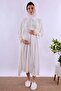 Maternity Set with Hijab and Breastfeeding Features - 5 Piece Effortt - Ecru Color - 2