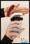 7 cm Plush Latch Buckle |   Set of 2 (Burgundy–Beige) |   Women's Hair Accessory - 4
