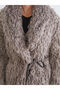 Peak New Season Crew Neck Women's Fur Coat - 4