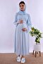 Pregnant and Postpartum Set with Hijab and Breastfeeding Features - 5 Piece Effortt - Blue Color - 2