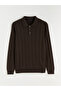 Brown Polo Neck Men's Knitwear Sweater - 5