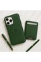 iPhone 16 Plus Max Green Color Leather Wallet with Card Holder and Magsafe Featured Wallet and Case