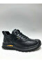 Genuine Leather Laceless Flexible Rubber Sole Black Color Winter Men's Shoes - 2