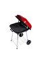 Portable Charcoal BBQ Grill with Lid & Wheels – Red/Black - 3
